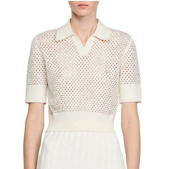 Diams Opne Knit Crop Top - Picture 1 of 7